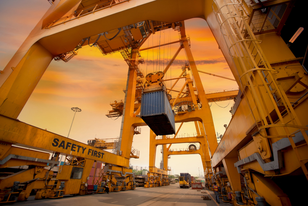 crane performing operations at port